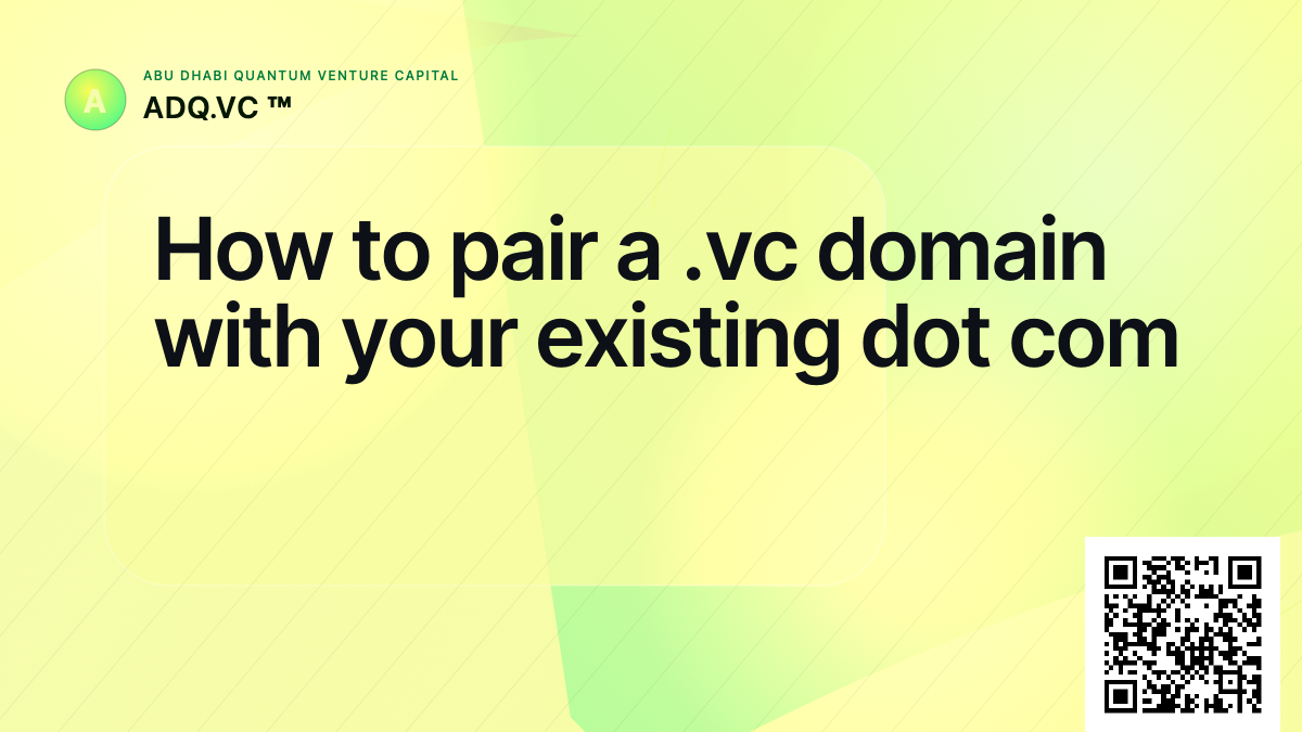 How to pair a .vc domain with your existing dot com
